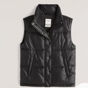 Abercrombie & Fitch Vegan Leather Puffer Vest